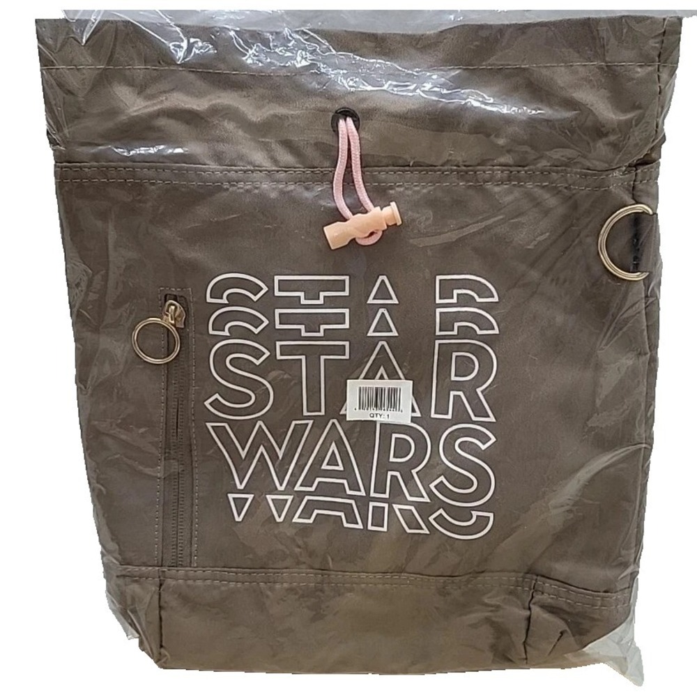 Disney Parks Star Wars Yoda "There Is No Try" Drawstring Backpack - New Vaulted